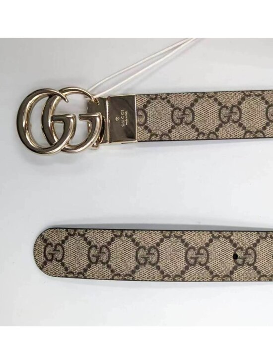 Gucci GG Supreme Marmont W30mm Reversible  Belt Beige Rosso Ancora Red 85cm 6594 main image 8
